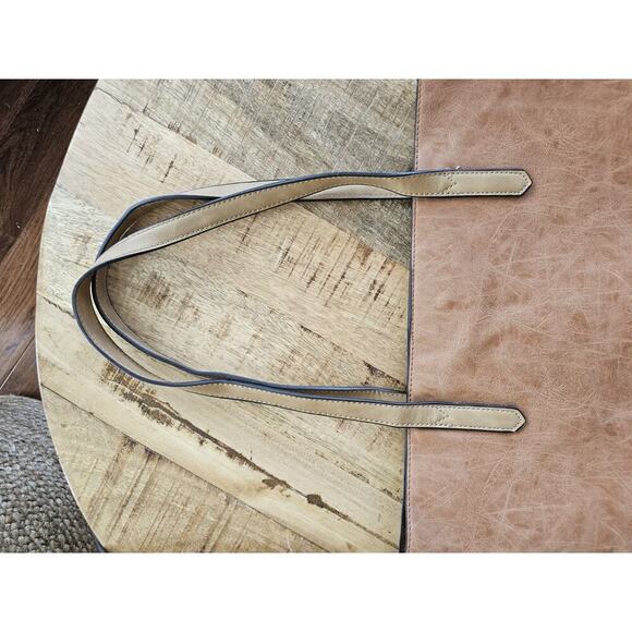 Joy Susan Vegan Leather Brushed Tote Bag Brown EUC - Picture 4 of 16